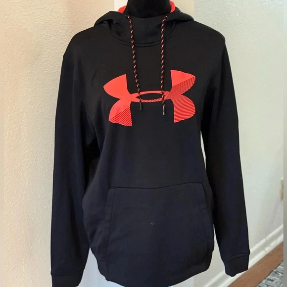 Under Armour Black w/ Pink Embossed Logo Pullover Hoodie - Picture 1 of 5